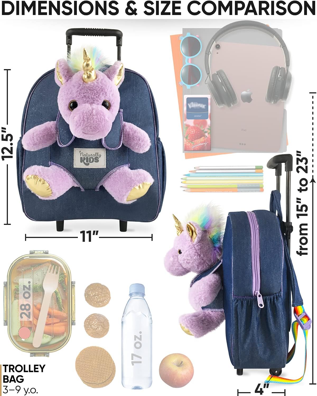 Naturally KIDS Maleta para niños pequeños con. Juguete de peluche d...