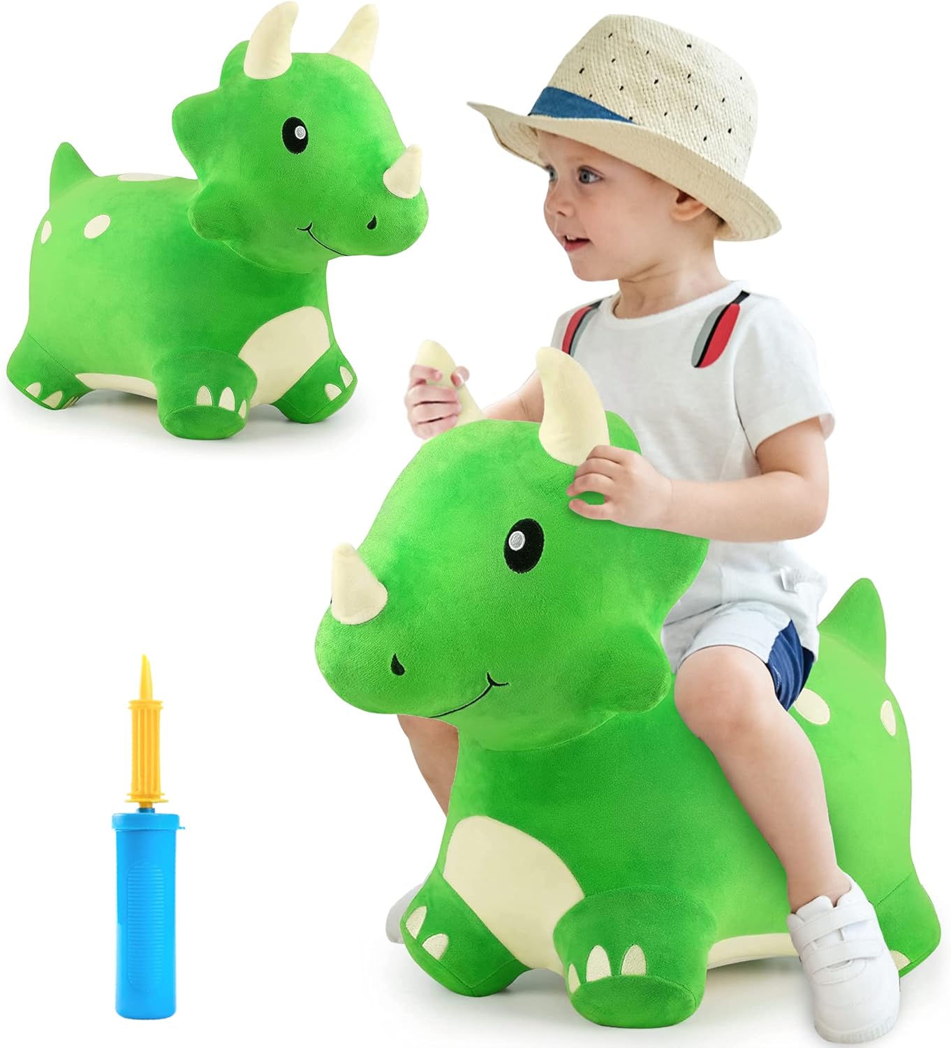 iPlay, iLearn Bouncy Pals - Juguete de dinosaurio triceratops para...
