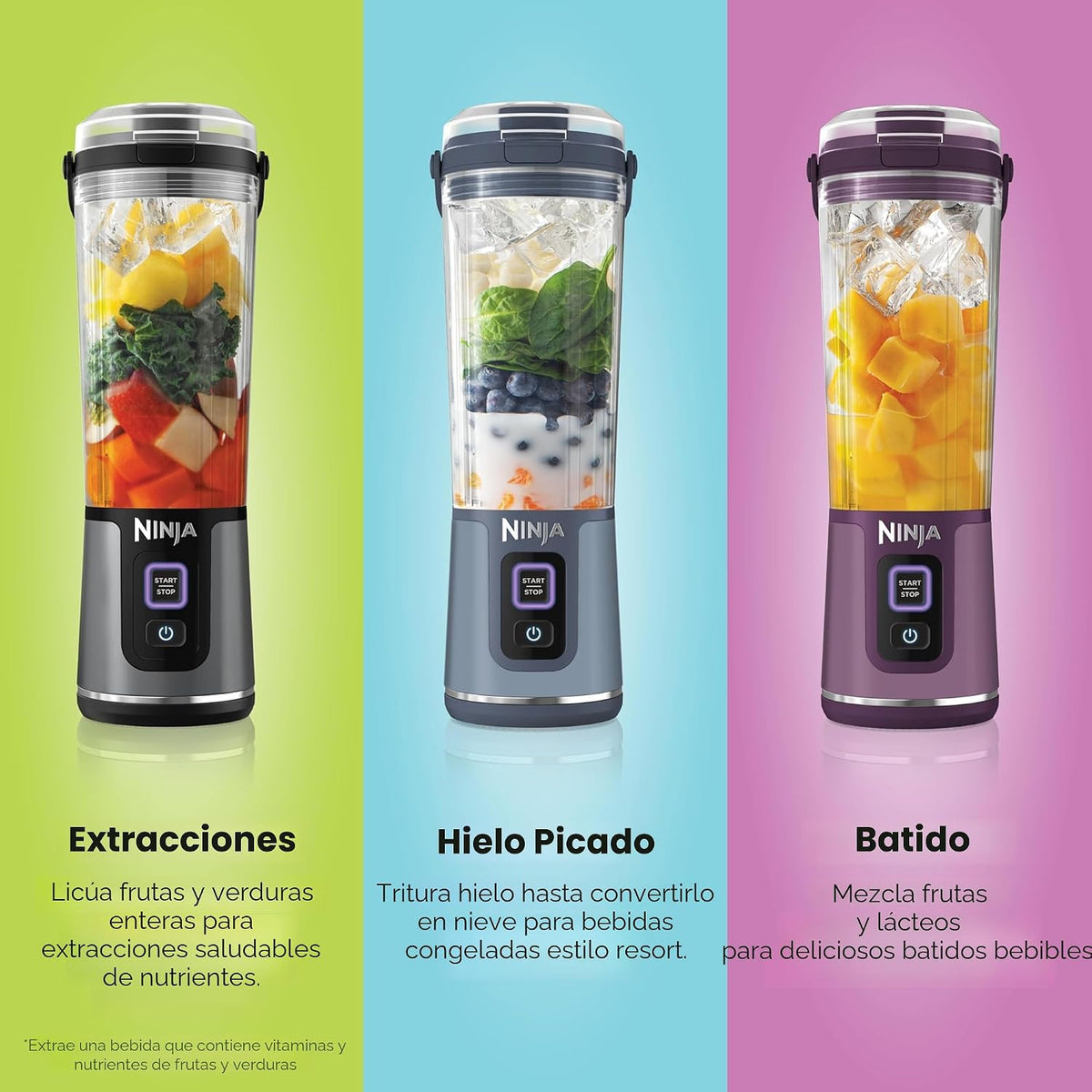 Ninja Blast - Licuadora portátil, inalámbrica, recipiente de 18 onz...