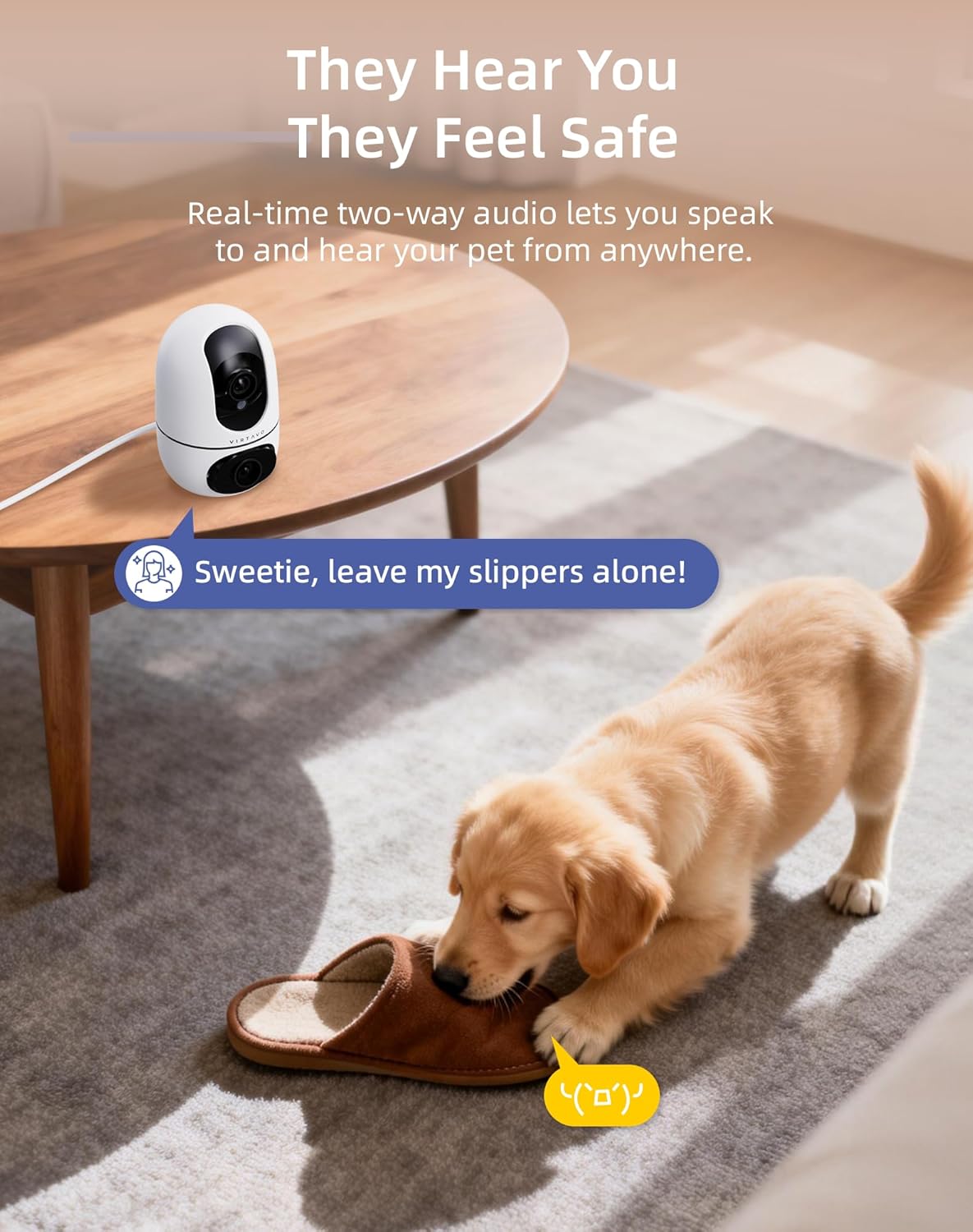 VIRTAVO Cámara para mascotas para interiores para perros y gatos, m...