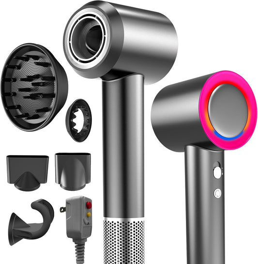 Secador de pelo, secador de pelo de secado rápido de 1800 W con mot...