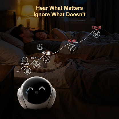 XZI Cámara robot móvil para interiores, seguridad familiar para gat...