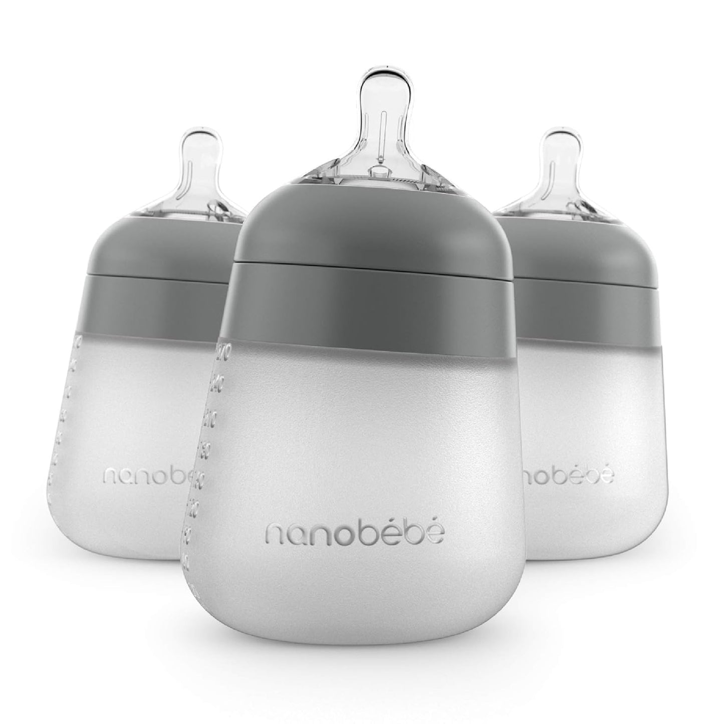 Nanobebe - Biberón de silicona flexible, anticólicos, sensación nat...