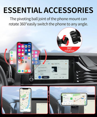 Soporte de teléfono para automóvil para Toyota Camry LE/SE 2025-2026, accesorios de clip fijo de pantalla de 8 pulgadas, soporte de teléfono de rotación de 360° compatible con MagSafe