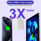 Cargador de carga rápida para iPhone 17 16 15, paquete de 2 bloques...