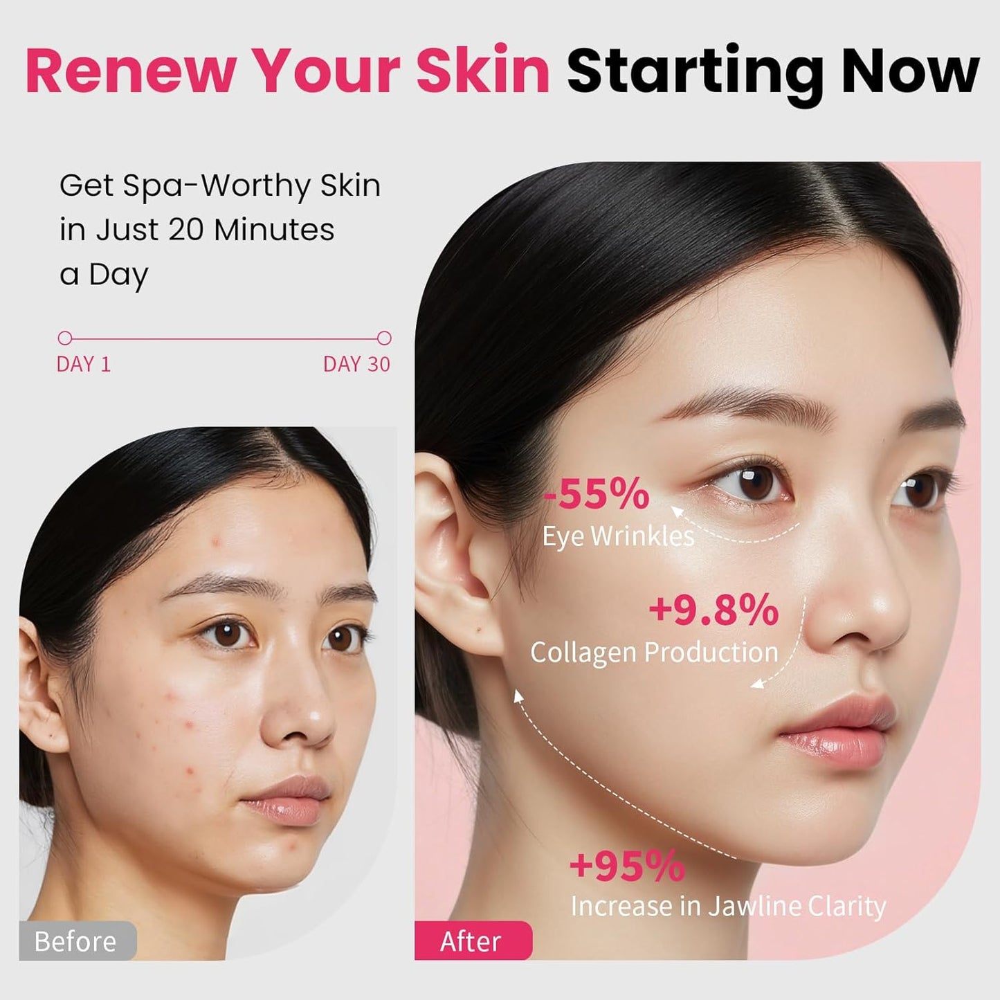 Dispositivo de estiramiento facial 8 en 1 para apretar y levantar l...