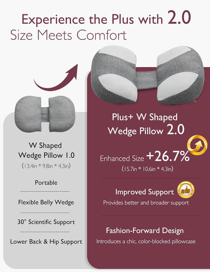Momcozy Almohada de embarazo en forma de W Plus para dormir, almoha...