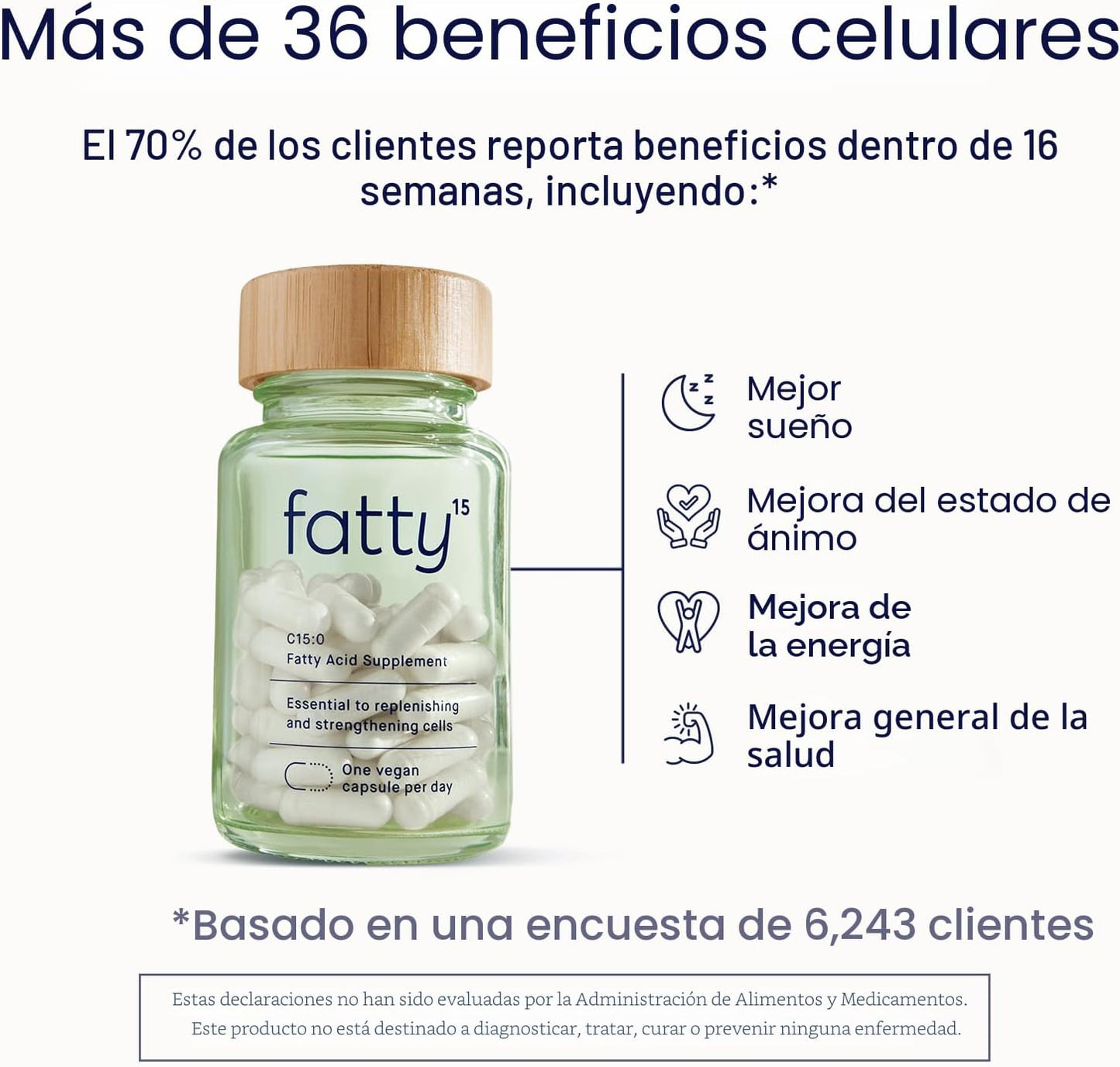 Fatty15 Suplemento de ácido pentadecanoico C15:0 The Longevity Nutr...