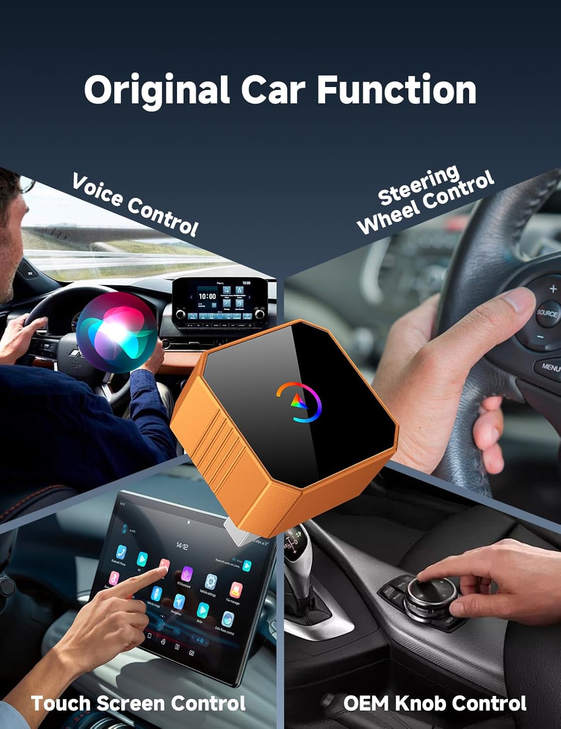 Mini adaptador inalámbrico CarPlay 2026 con cable a inalámbrico para CarPlay y Android Auto, Plug and Play, conexión estable con latencia cero, compatible con iPhone iOS 10+Android 11+