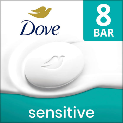Dove Barra de Jabón de Belleza para Piel Sensible, 8 Barras para Pi...