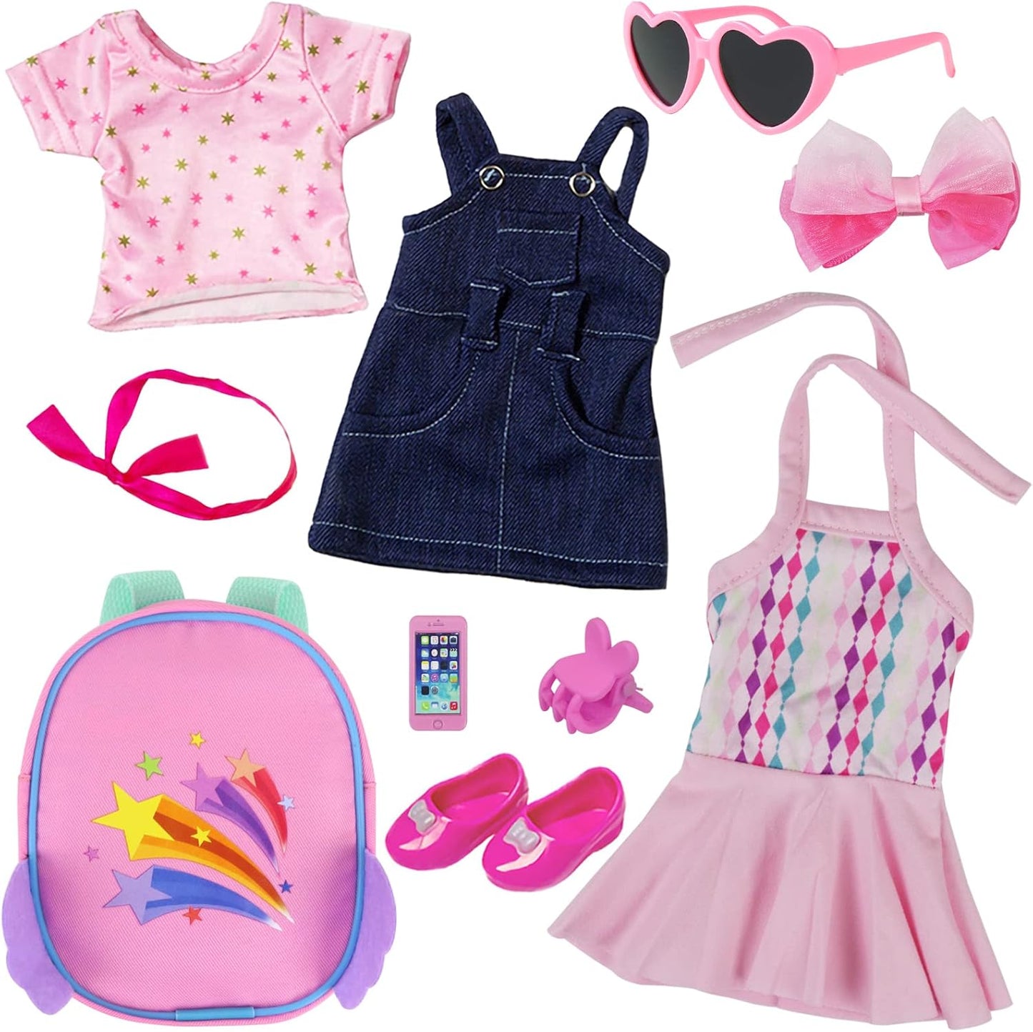 Ecore Fun Muñeca negra de 14.5 pulgadas, juego de ropa y muñeca afr...