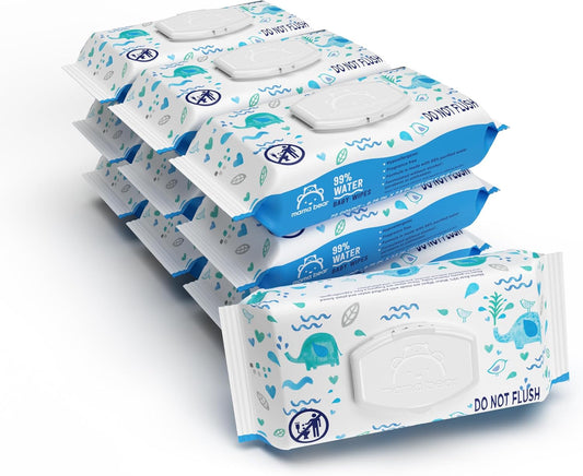 Marca Amazon \u2013 Mama Bear - Toallitas para bebés con 99% de agu...