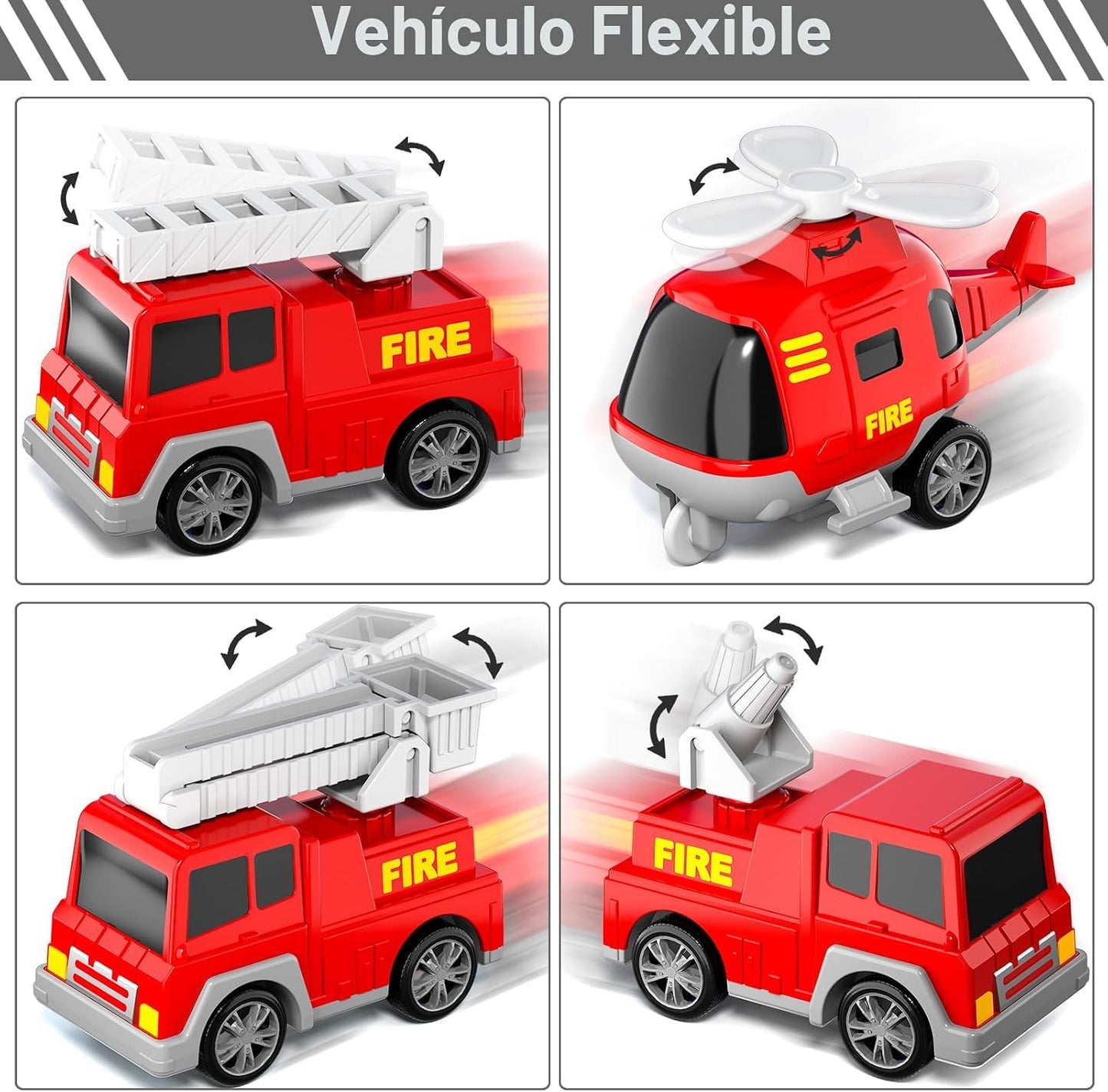 Bennol Juego de Juguetes de Camiones de Bomberos 5 en 1 para Niños...
