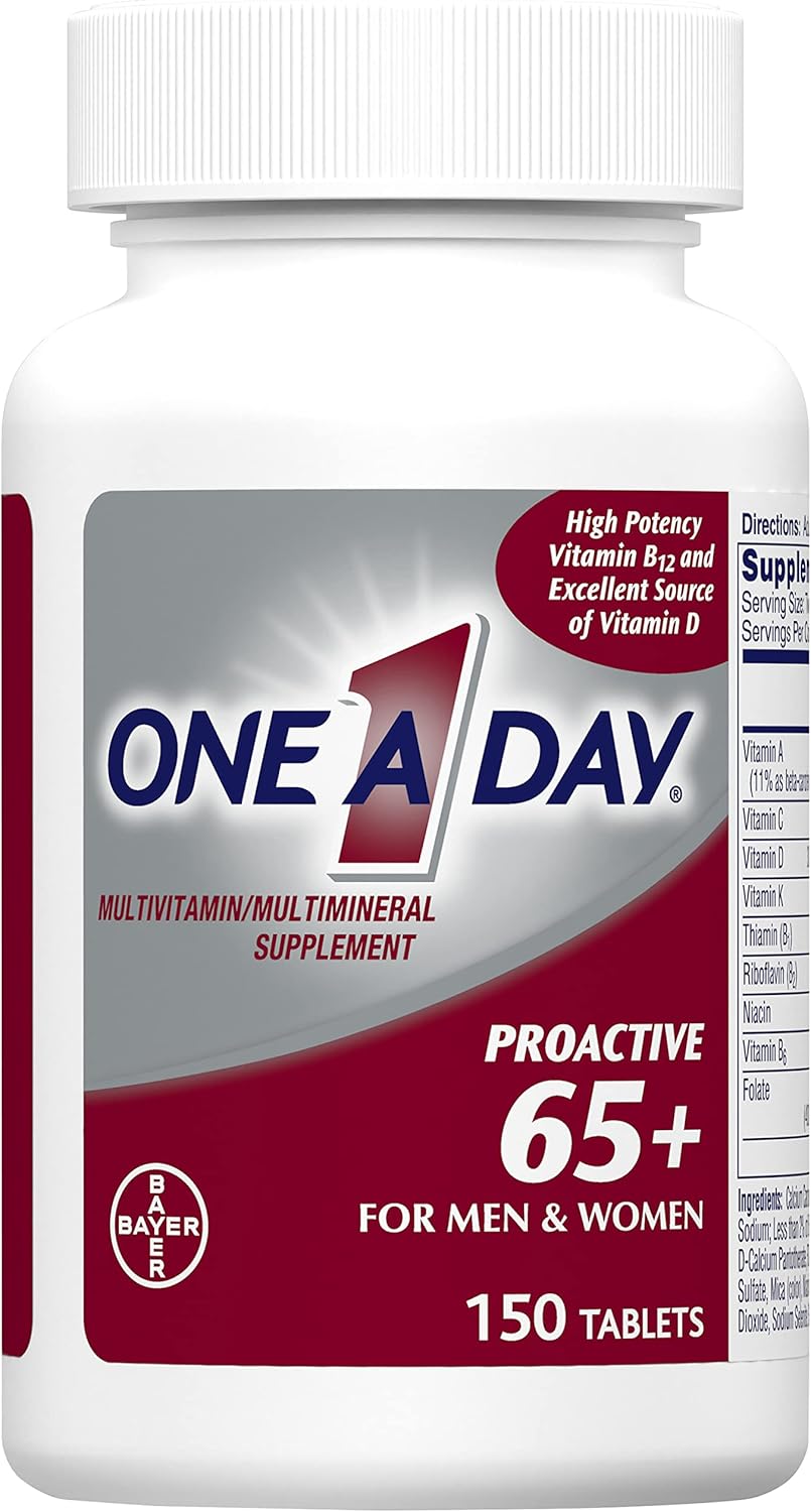 ONE A DAY Proactive 65+, multivitamínico para hombres y mujeres, su...