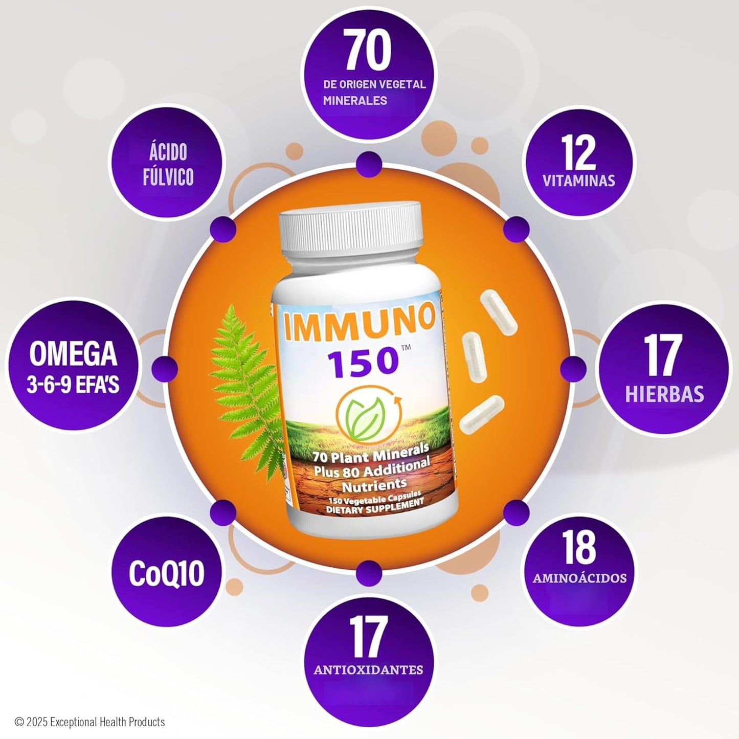 Immuno 150, suplemento para el sistema inmune, repleto de 70 minera...