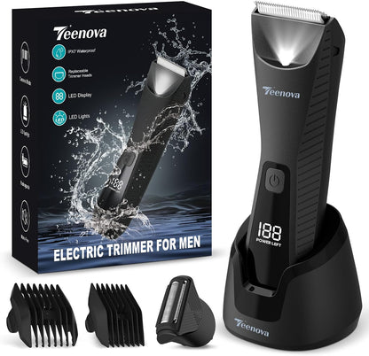 TEENOVA - Recortadora de vello púbico y corporal para hombre, afeit...