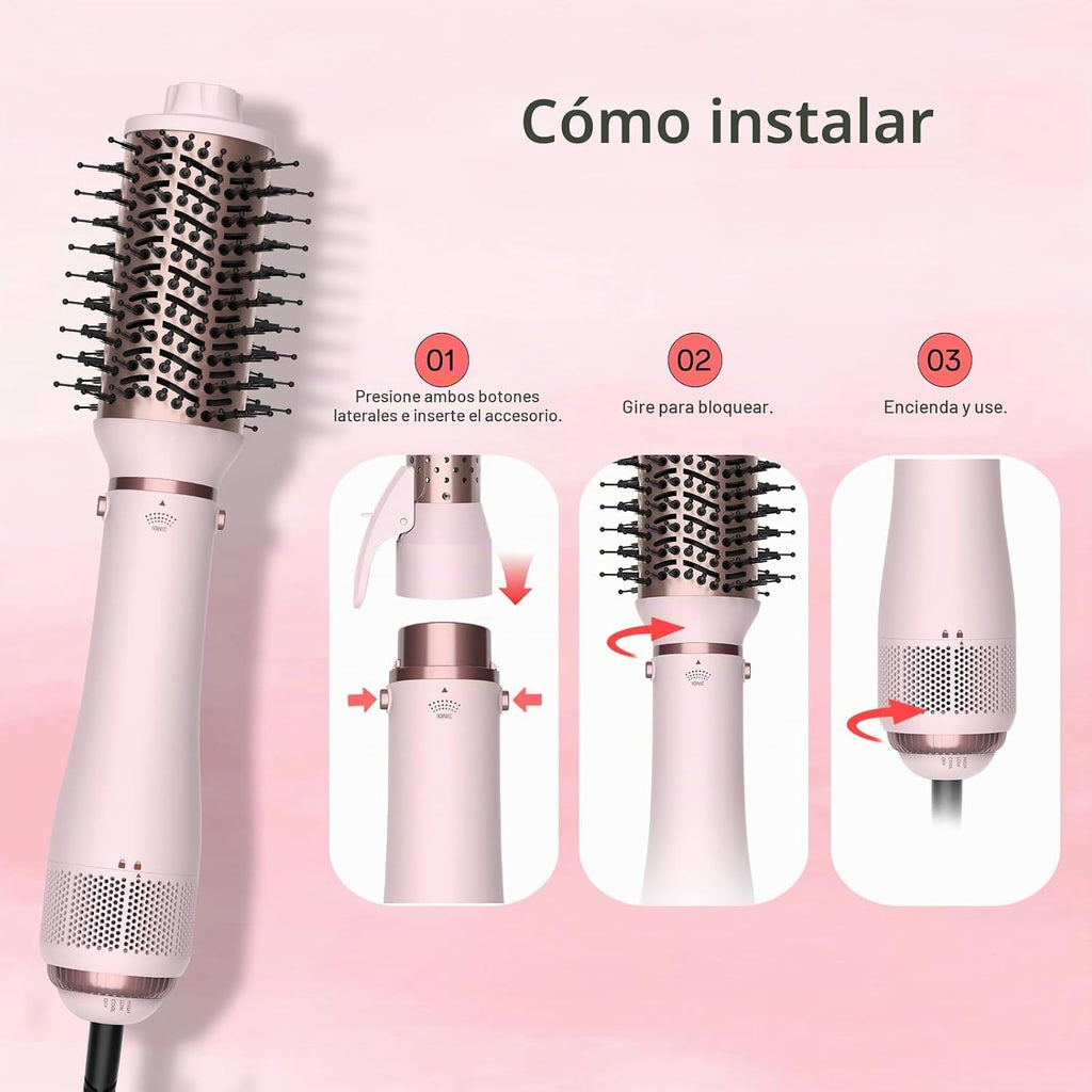 Cepillo secador de pelo 5 en 1, cepillo de soplado, multipeinador,...