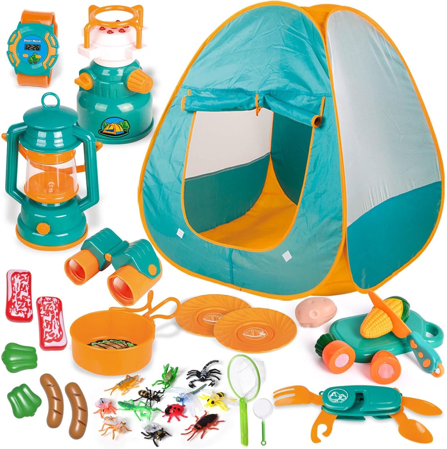 FUN LITTLE TOYS - Juego de camping para niños con tienda de campaña...