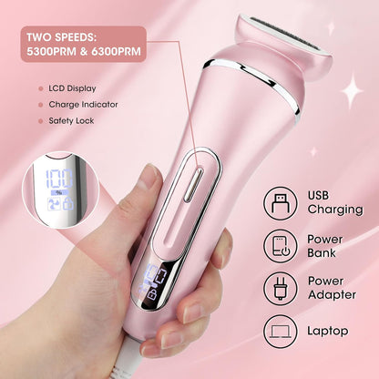 Afeitadoras eléctricas para mujer, kit de depilación 7 en 1 con dep...