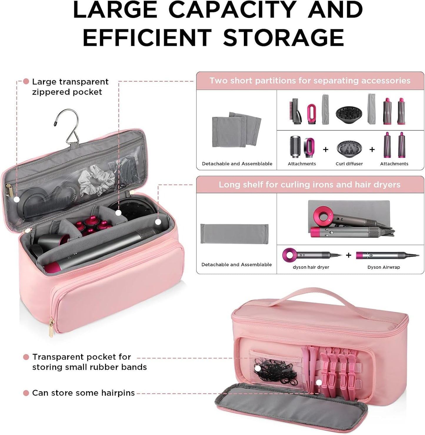 CHICECO Bolsa de viaje para herramienta de cabello para secador de...