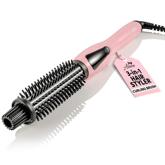 Alure Cepillo Térmico para Peinar - Rizador/Alisador de Cabello Iónico 3 en 1 con Cerdas de Nailon Anti-Quemaduras, Varita Rizadora Eléctrica para Todo Tipo de Cabello, Ideal como Alternativa de