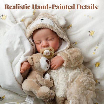 BABESIDE Muñecas de Bebé Reborn Realistas Niño - Muñeca de Bebé de 17 Pulgadas Cuerpo Suave Realista-Muñeca de Bebé Recién Nacido de Silicona Cuerpo Completo de Vinilo Muñecas de Bebé de Vida Real con