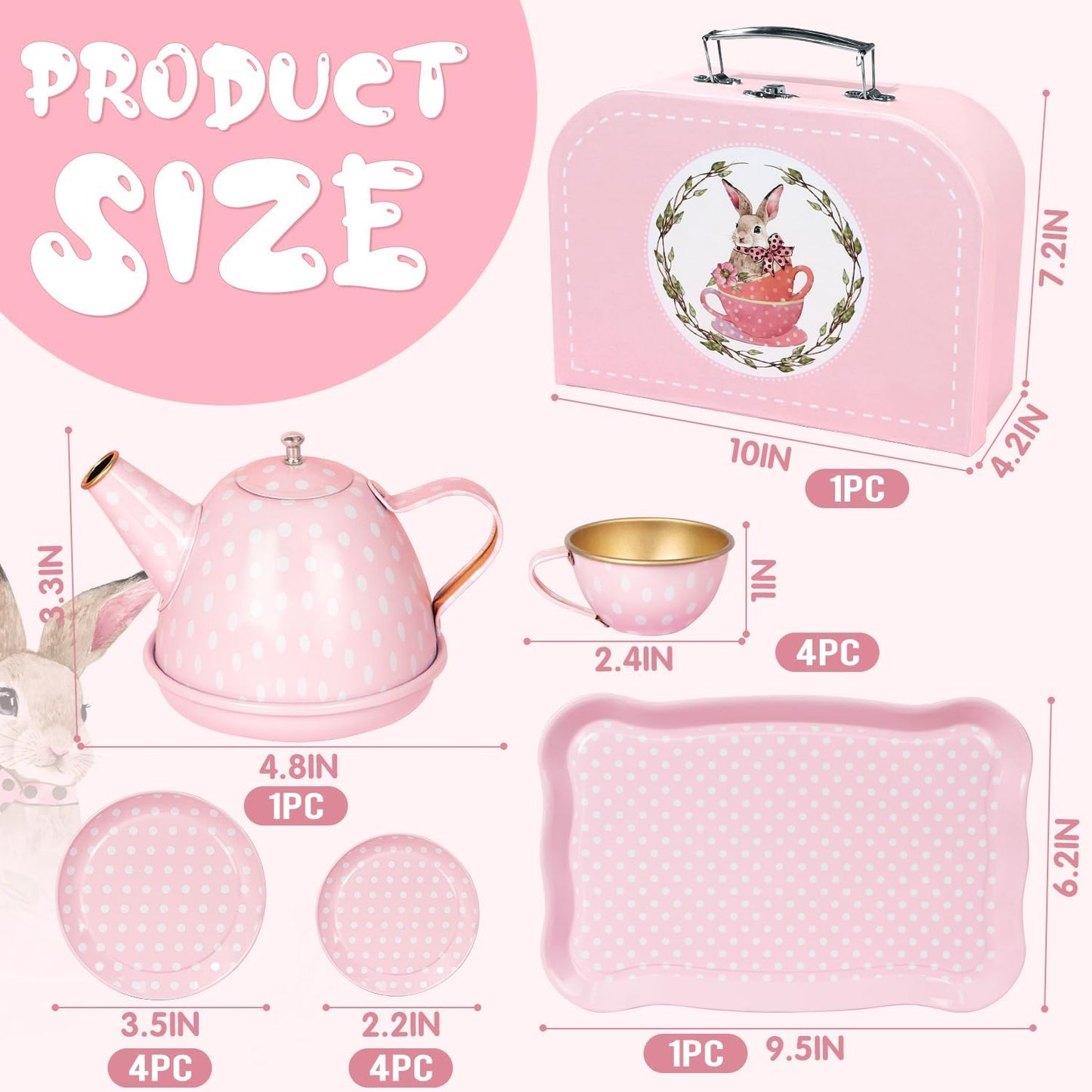 Juego de fiesta de té para niñas pequeñas, juguetes de princesa par...
