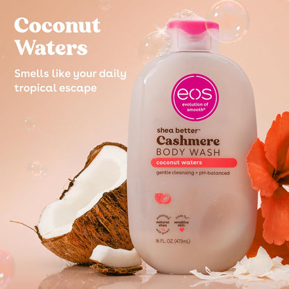 eos Shea Better - Gel de Ducha Corporal de Cachemira, Aguas de Coco...
