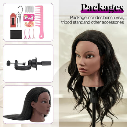 Cabeza de maniquí de 20 pulgadas de cabello humano, cabeza de maniq...