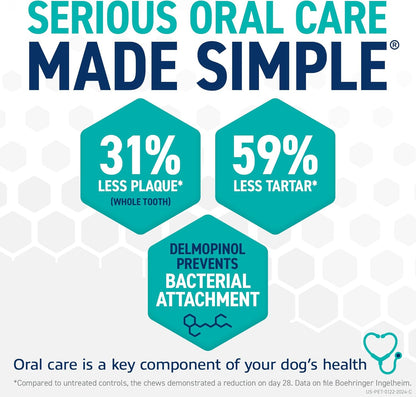 Oravet Masticables dentales para perros, masticables para cuidado e...