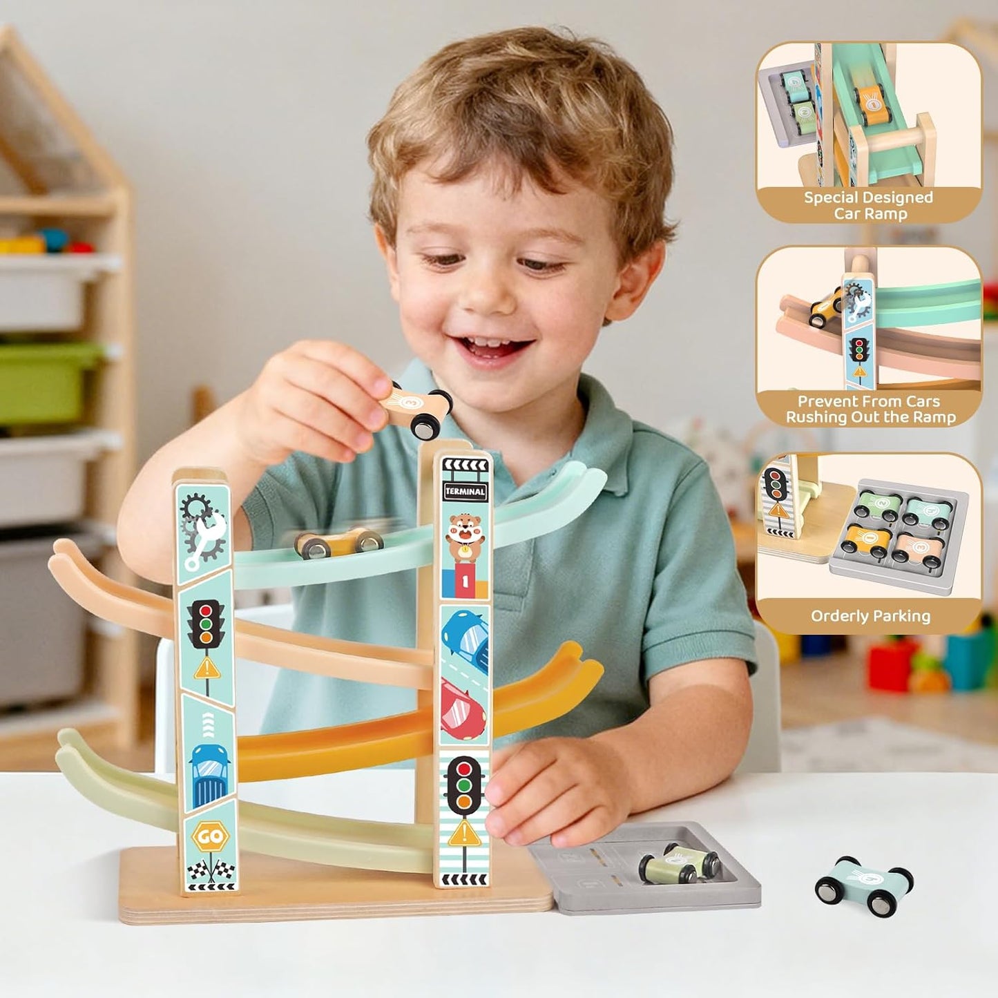 Juguetes Montessori de madera para niños de 1 año, juguete de marti...