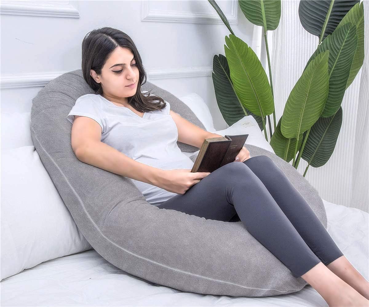 1 MIDDLE ONE - Almohada de embarazo, almohada de cuerpo completo en...