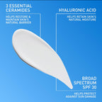 CeraVe Loción hidratante ultraligera SPF 30, protector solar para c...