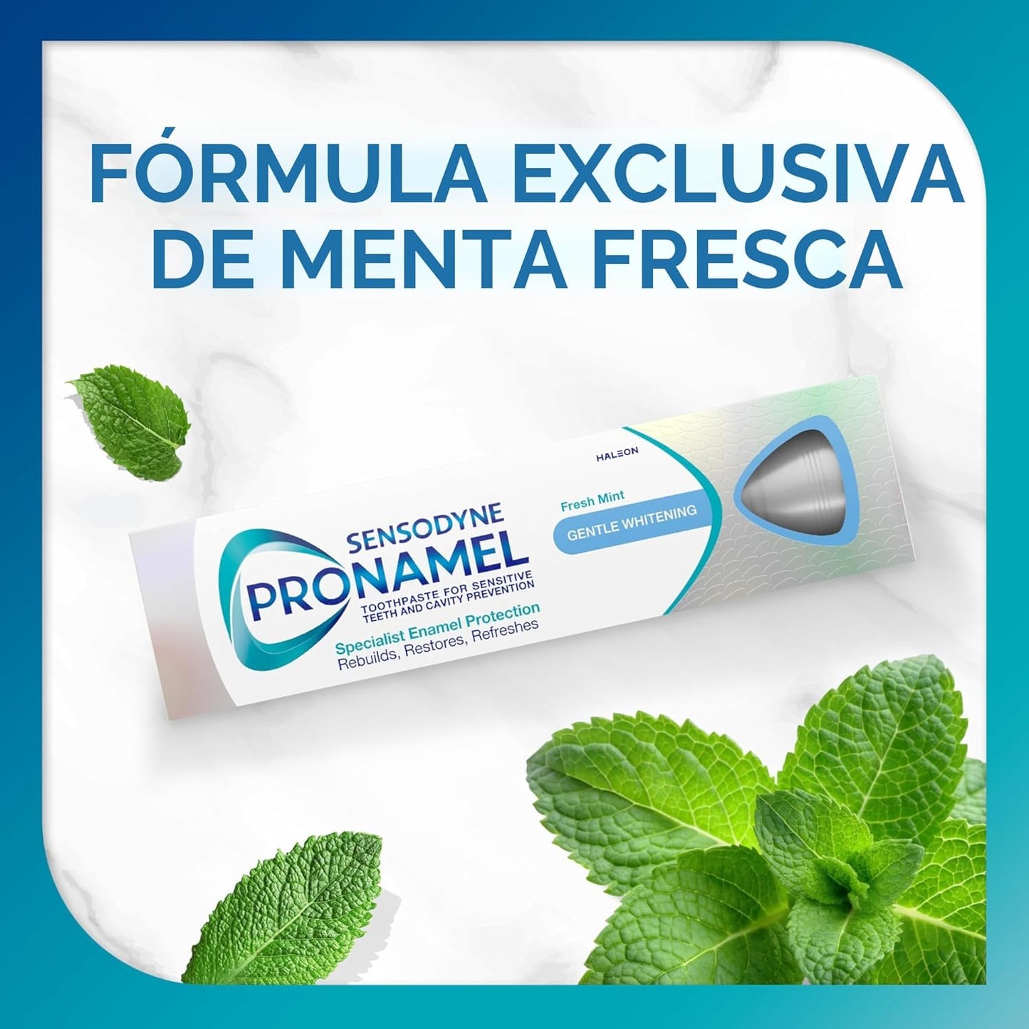 Sensodyne Pronamel Pasta dental blanqueadora suave de esmalte para dientes sensibles, para endurecer y fortalecer el esmalte, exclusiva de Amazon, menta fresca - 4 onzas (paquete de 4)