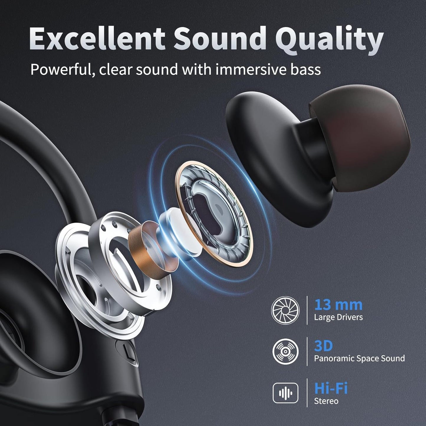 JOYWISE - Auriculares Bluetooth, auriculares inalámbricos Bluetooth...