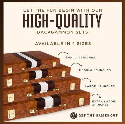 Juego de mesa de Backgammon con estuche, disponible en tamaños pequ...