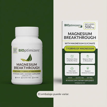 BIOptimizers Suplemento Magnesium Breakthrough con 500mg - 7 Formas...