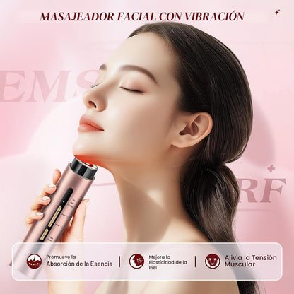 INTEO Dispositivo Facial Microcurren, 3 Modos de Terapia de Luz Roj...