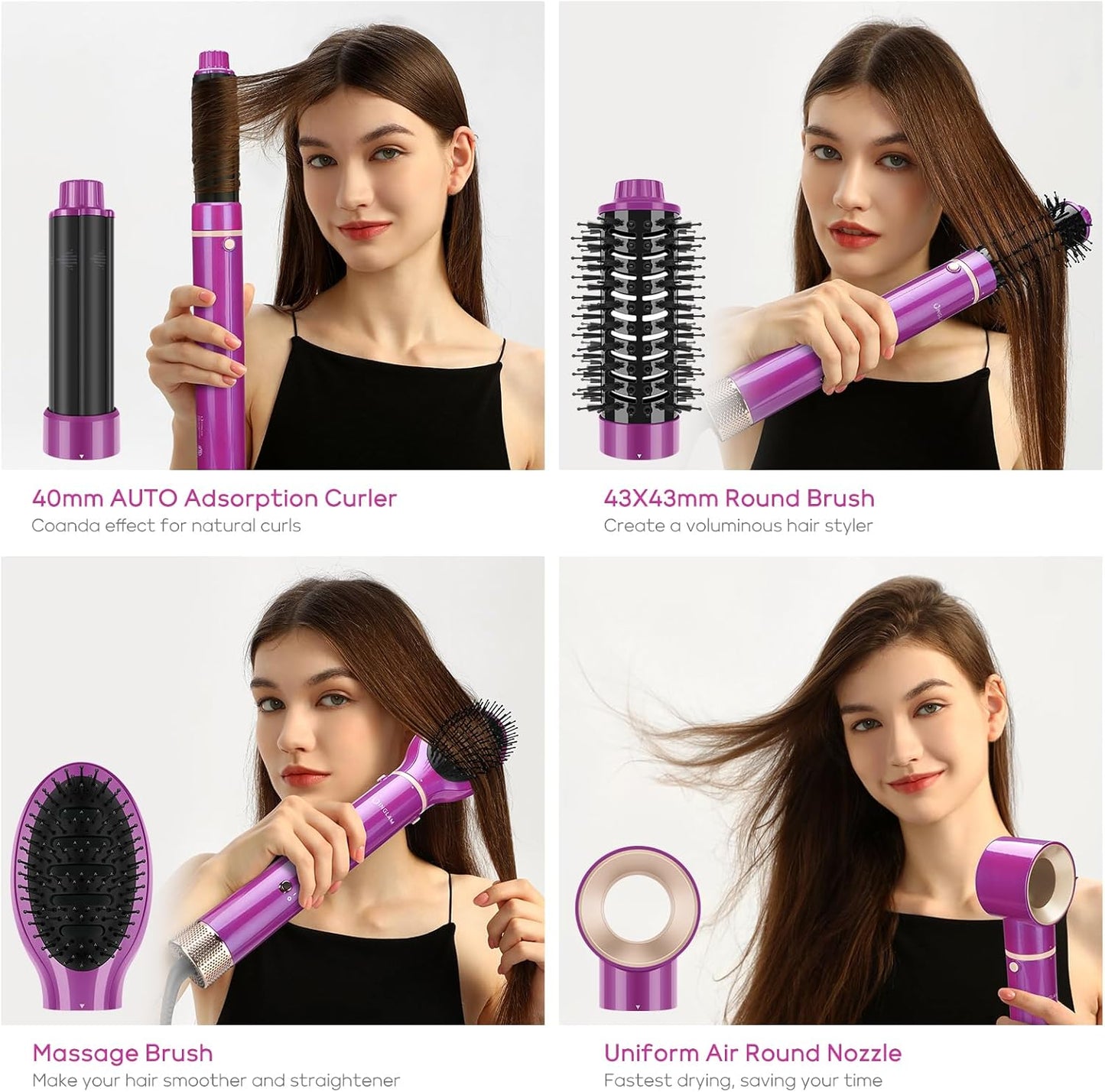 IG INGLAM MegaAIR Styler, cepillo secador de pelo profesional 5 en...