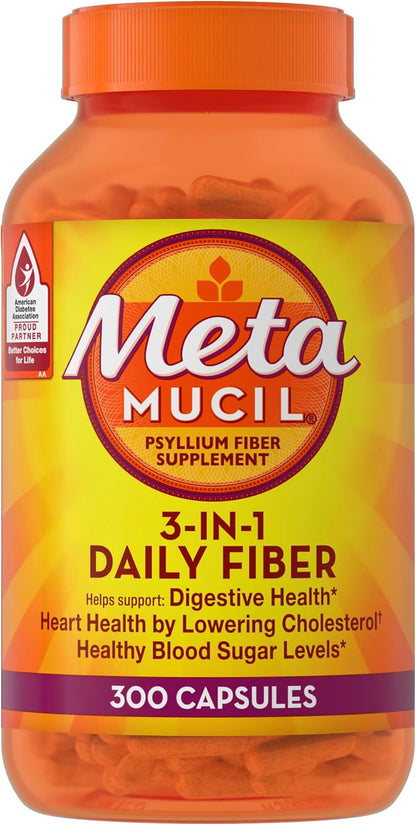Cápsulas de suplemento de fibra Metamucil psyllium 100 unidades, 30...