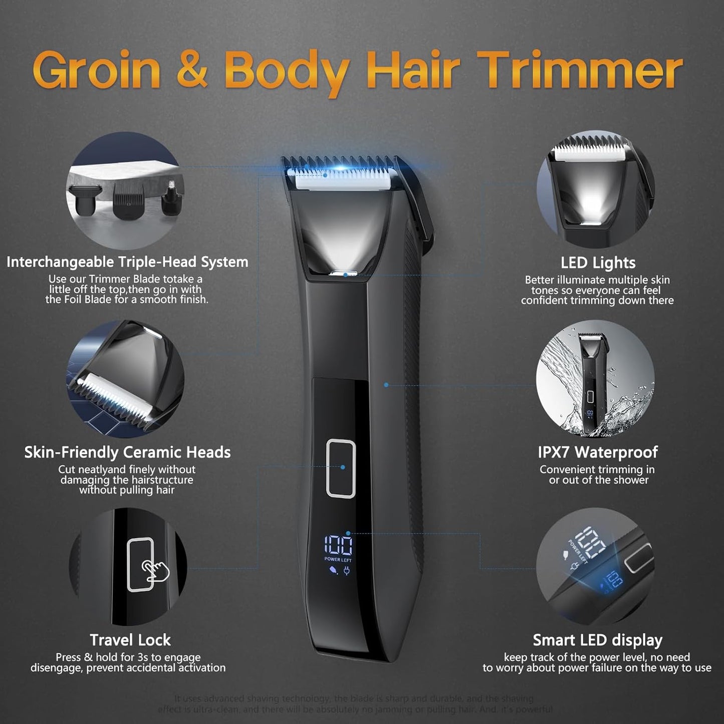 Beatslm Manscape - Recortadora de barba para hombres, recortadora d...