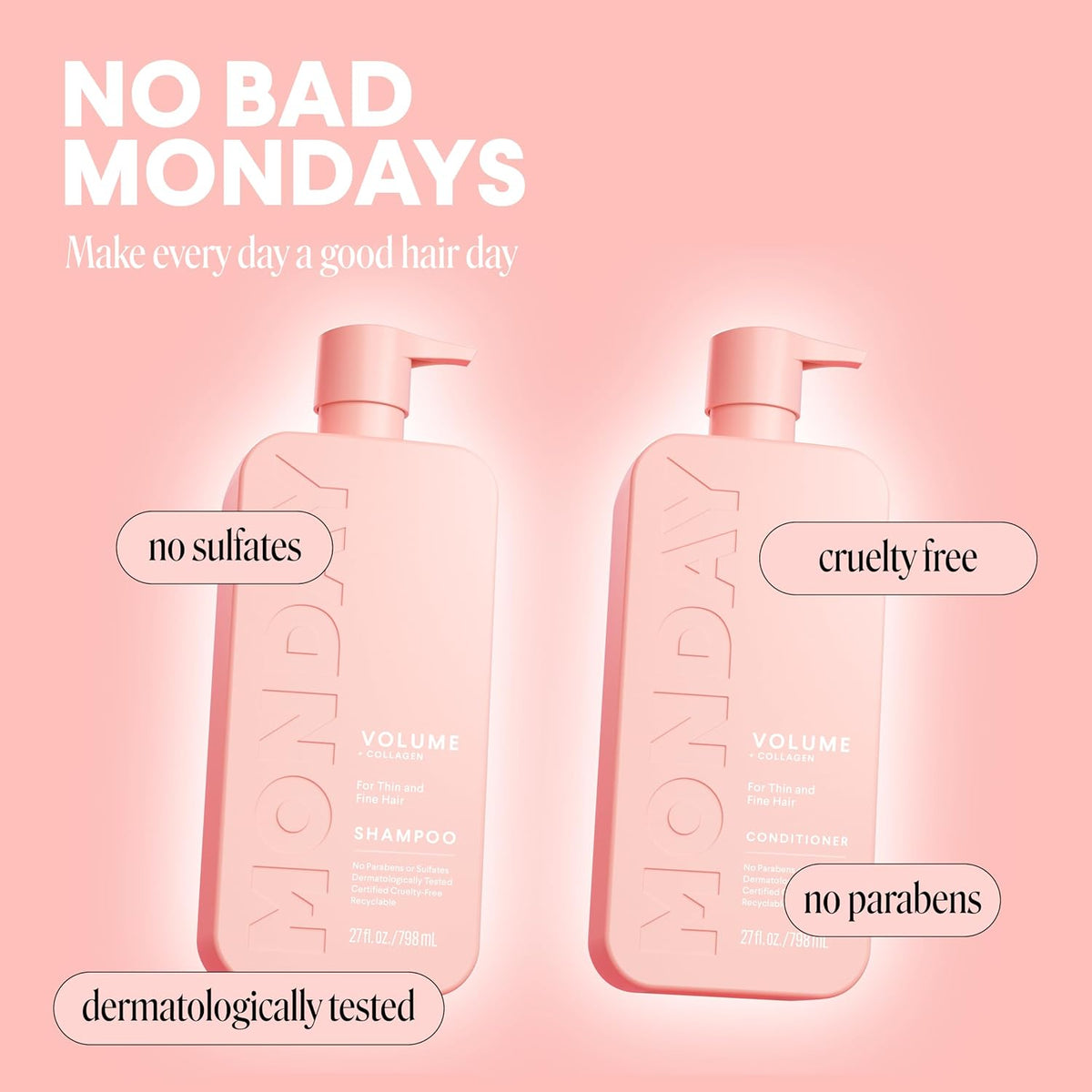 MONDAY HAIRCARE Volumen de champú + acondicionador (2 unidades) 27...