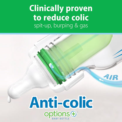 Dr. Brown's Anti-Colic Options+ - Biberón de vidrio estrecho co...