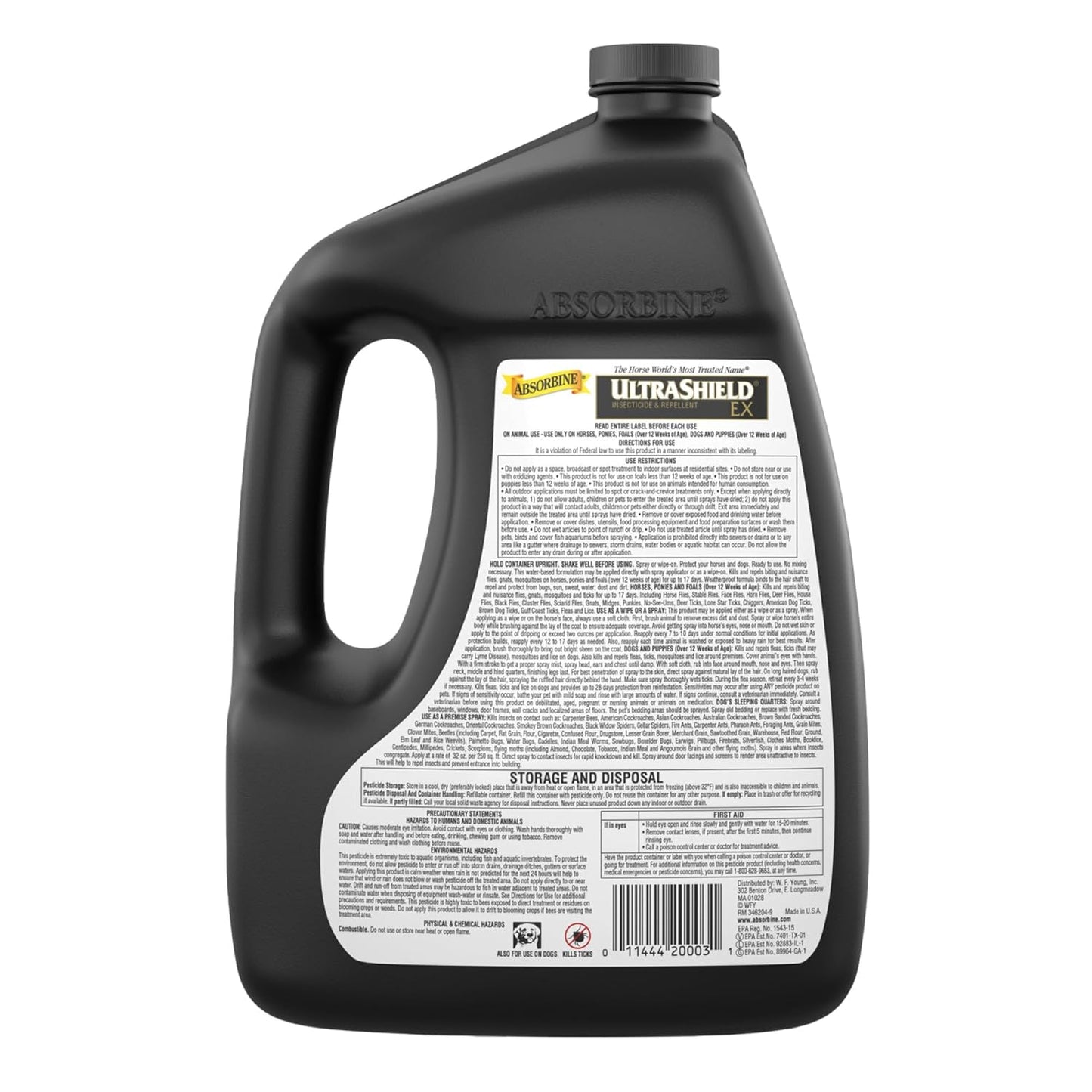 Absorbine UltraShield EX 128oz Insecticida, Mata y Repele Moscas, M...
