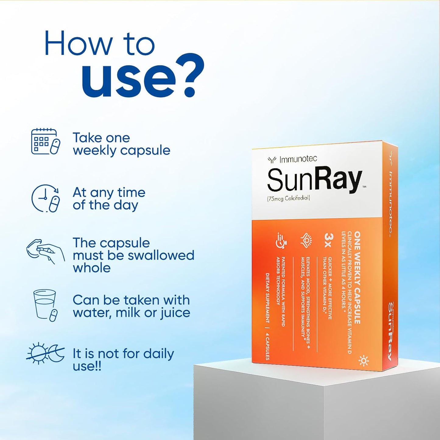 Suplemento de vitamina D Sunray® Calcifediol | Vitamina D de acción...