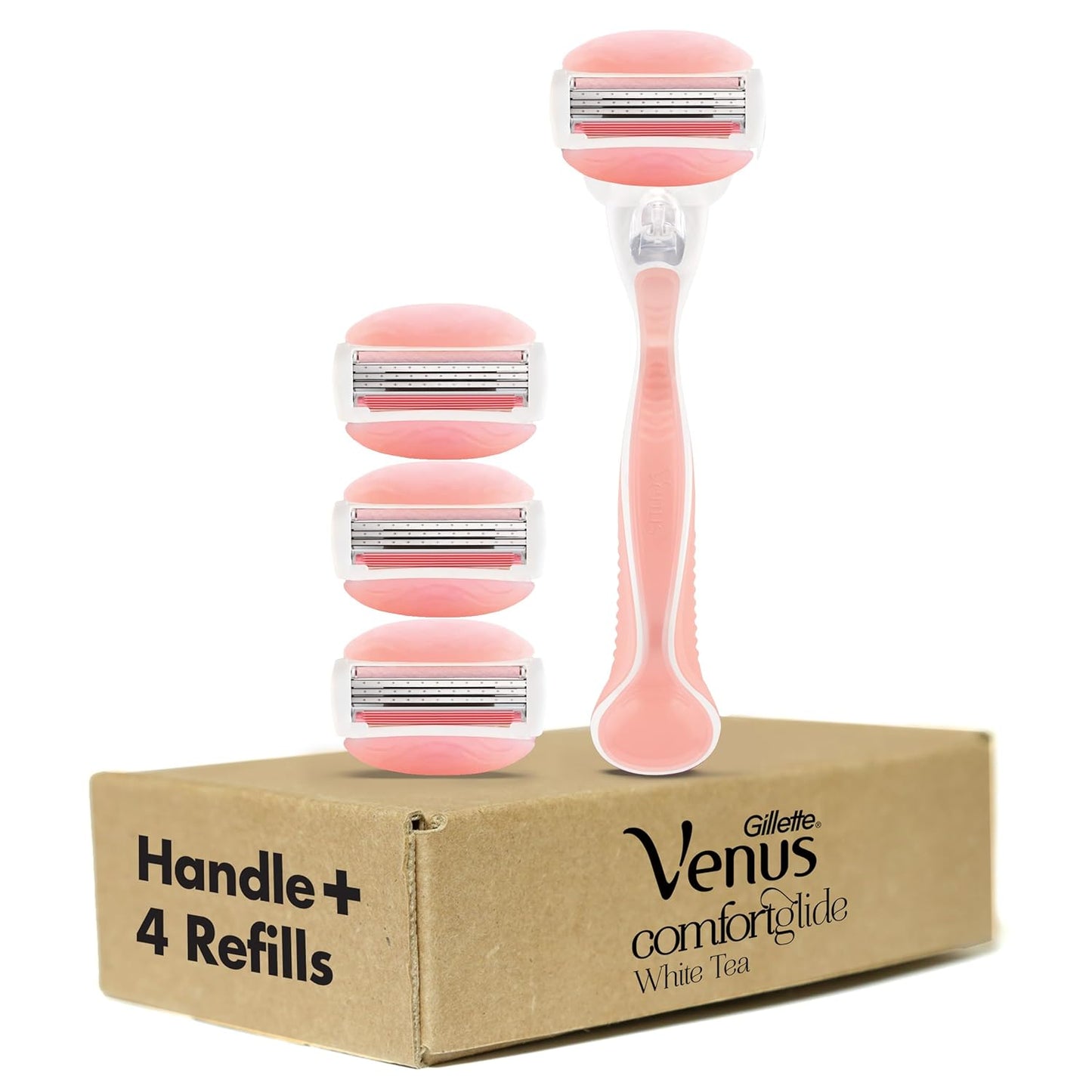 Gillette Venus ComfortGlide - Rastrillo de afeitar para mujer, té blanco (1 mango + 4 cuchillas de repuesto)