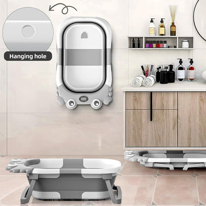 Bañera plegable para recién nacidos a niños pequeños con monitor de...