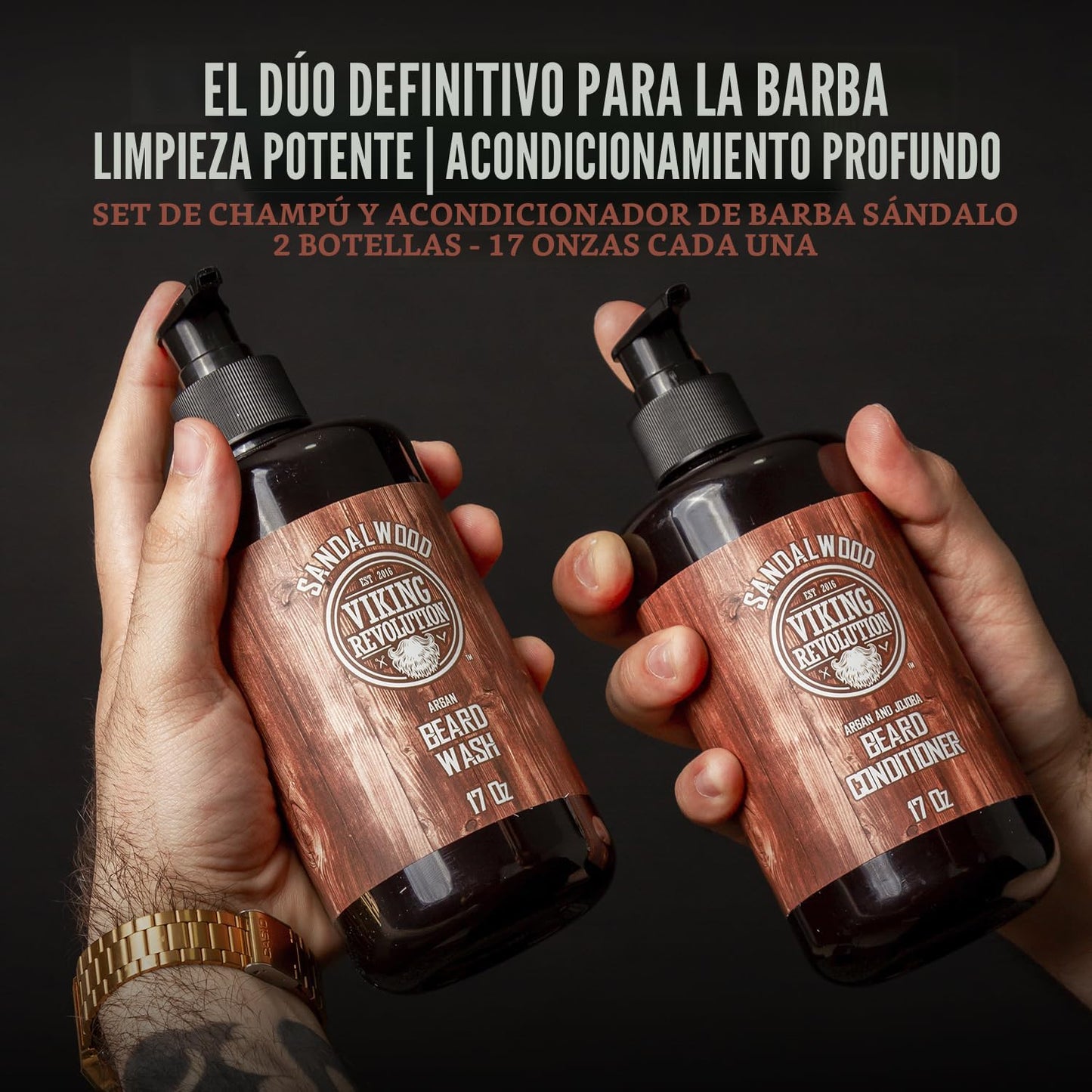 Viking Revolution Juego de acondicionador para barba y lavado de ba...