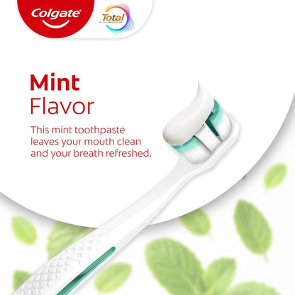 Colgate Total Active Prevention - Pasta de dientes en gel blanqueador con flúor, a granel con fórmula clínicamente probada que combate las bacterias de la placa, menta, paquete de 4, 5.1 onzas