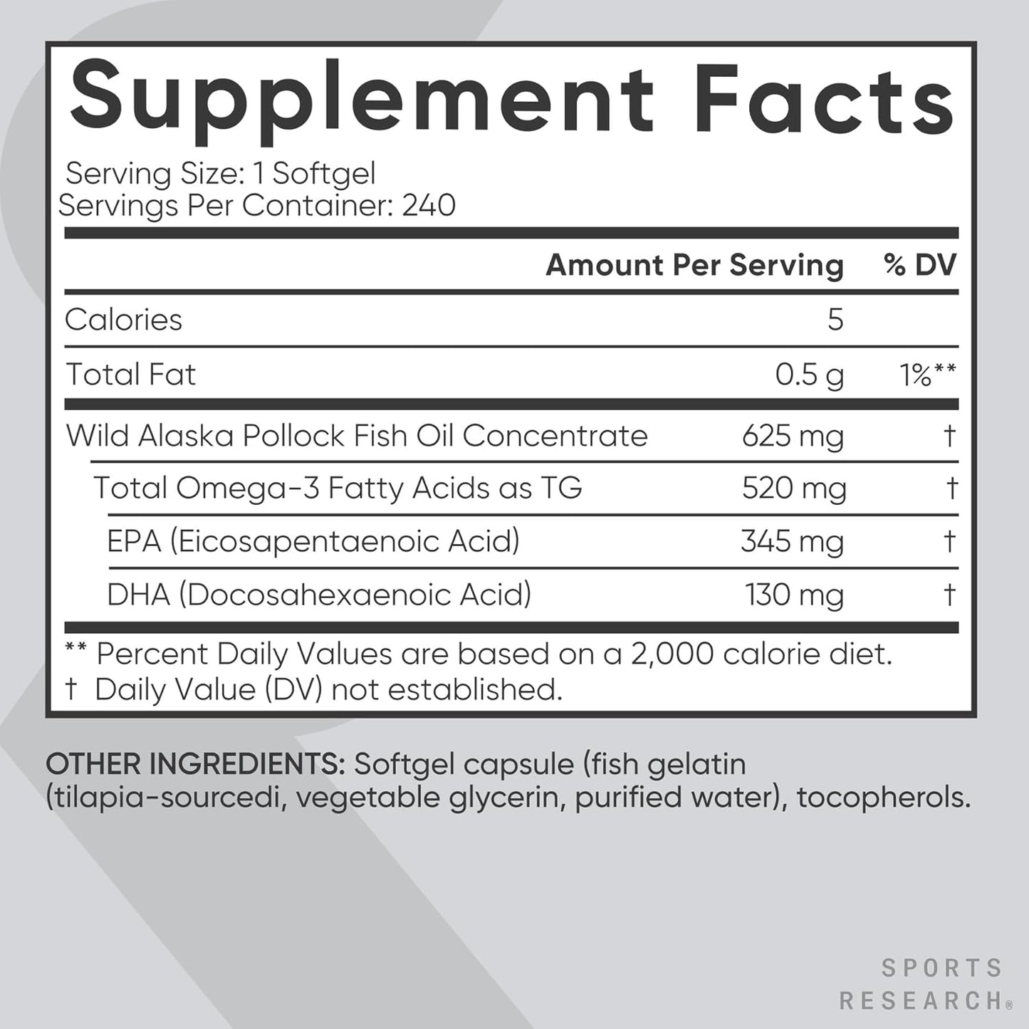 Sports Research® Aceite de pescado Omega-3 AlaskOmega Mini Geles 62...
